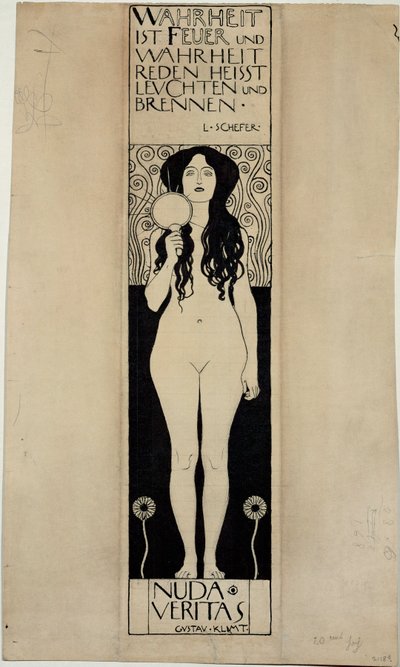 Nuda Veritas, studium do późniejszego obrazu olejnego autorstwa Gustav Klimt