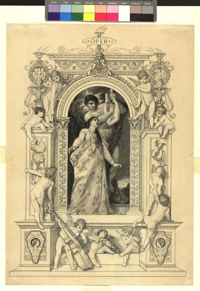 Oper (Vorlage für: Gerlach & Schenk, Allegorien und Embleme Bd. 1 Nr. 64a) autorstwa Gustav Klimt