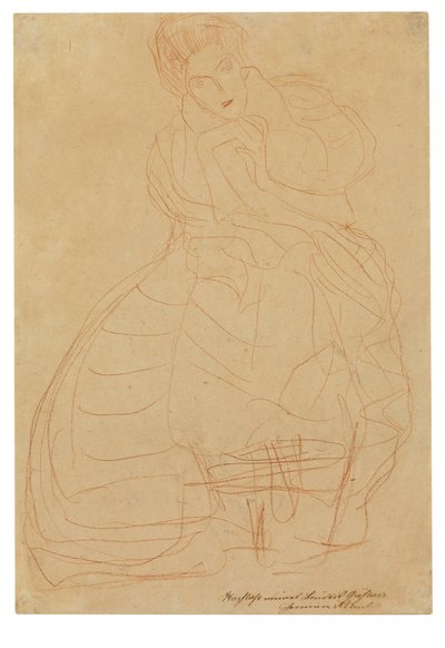 Portret Adele Bloch-Bauer. Studium kostiumu z rękami trzymanymi w kształcie podkowy autorstwa Gustav Klimt