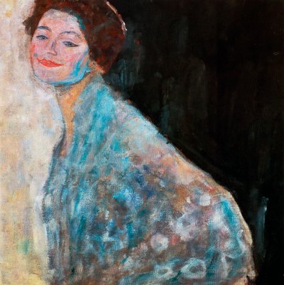 Portret damy w bieli niedokończony, 1917 autorstwa Gustav Klimt