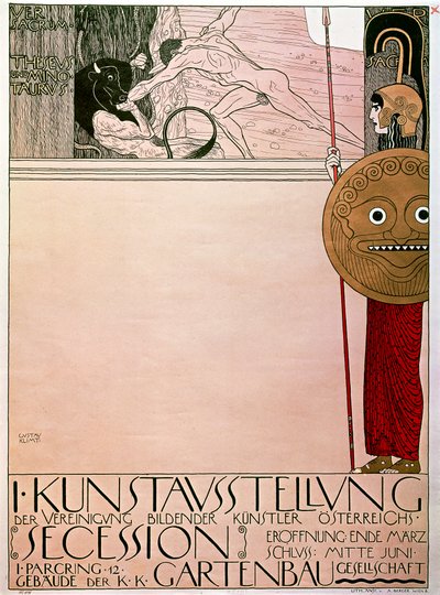 Plakat na pierwszą wystawę Secesji (Tezeusz i Minotaur) autorstwa Gustav Klimt