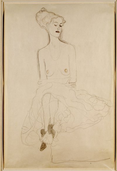 Siedząca kobieta, 1908 autorstwa Gustav Klimt