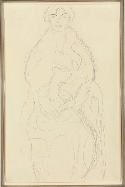 Siedząca kobieta z przodu, ok. 1917-18 autorstwa Gustav Klimt