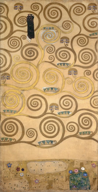 Szkice do Fryzu dla Palais Stoclet w Brukseli, Belgia (akwarela i ołówek na papierze) autorstwa Gustav Klimt