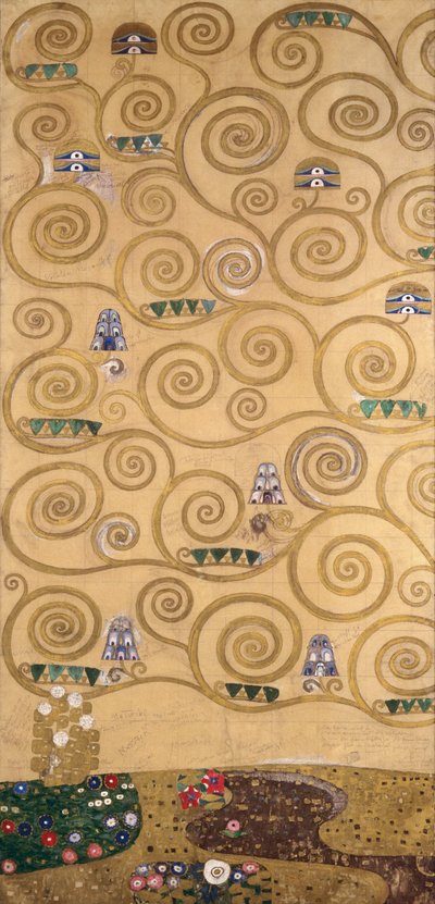 Szkice do Fryzu dla Palais Stoclet w Brukseli, Belgia (akwarela i ołówek na papierze) autorstwa Gustav Klimt