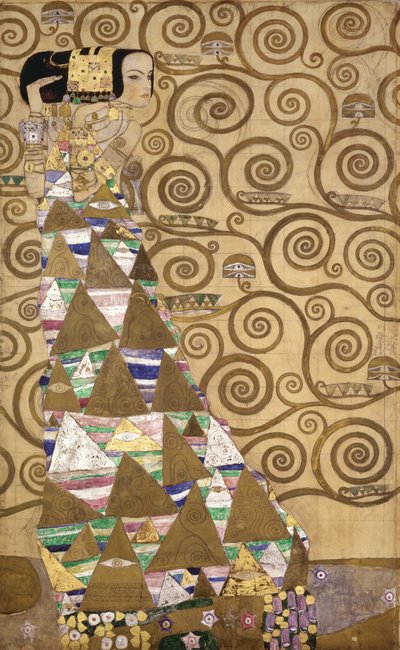 Szkice do Fryzu dla Palais Stoclet w Brukseli, Belgia (akwarela i ołówek na papierze) autorstwa Gustav Klimt