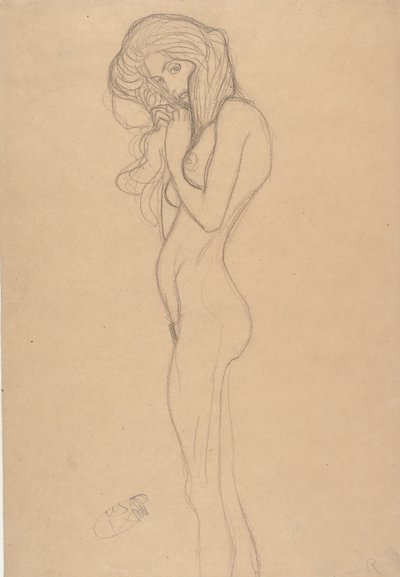 Studium nagości na stojąco dla fryzu Beethovena, 1901. autorstwa Gustav Klimt