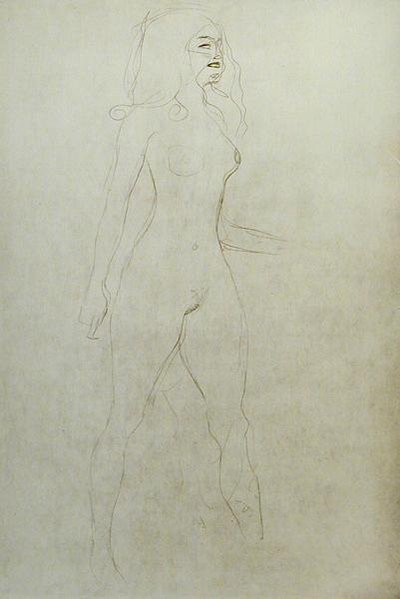Nago na stojąco (verso) autorstwa Gustav Klimt