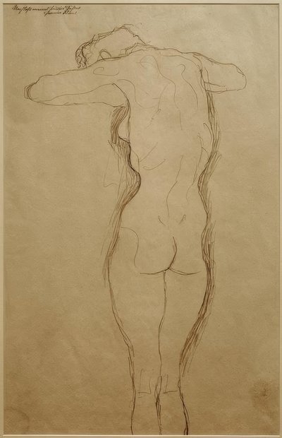 Stojąc nago od tyłu, ręce zgięte poziomo (badanie) autorstwa Gustav Klimt