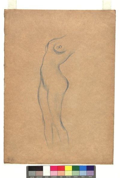 Studie zu einem stehenden weiblichen Akt nach links autorstwa Gustav Klimt