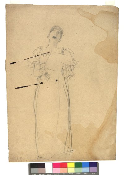 Studie zu einer stehenden Sängerin autorstwa Gustav Klimt