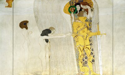Fryz Beethovena, detal: Rycerz w lśniącej zbroi, 1902 autorstwa Gustav Klimt