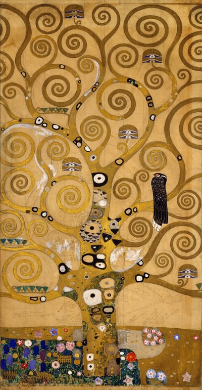 Drzewo życia (Stoclet Frieze) po lewej stronie, ok. 1905-09 (tempera i akwarela) autorstwa Gustav Klimt