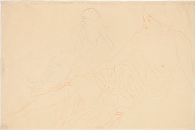 Dwa studia leżącej kobiety, 1913 autorstwa Gustav Klimt