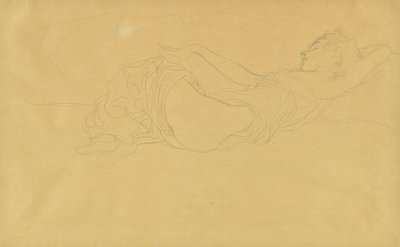 Kobieta leży na plecach, częściowo ubrana autorstwa Gustav Klimt
