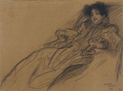 Młoda kobieta w fotelu autorstwa Gustav Klimt
