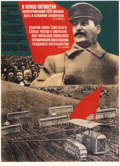 Do końca pięcioletniego planu kolektywizacja powinna się zakończyć Plakat, 1932 autorstwa Gustav Klutsis
