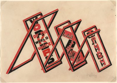 Stoisko Propagandy (Workers of the World Unite) autorstwa Gustav Klutsis