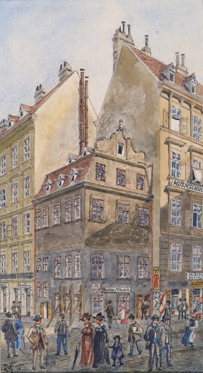Salzgries w Wiedniu (róg Tiefer Graben) autorstwa Gustav Korompay
