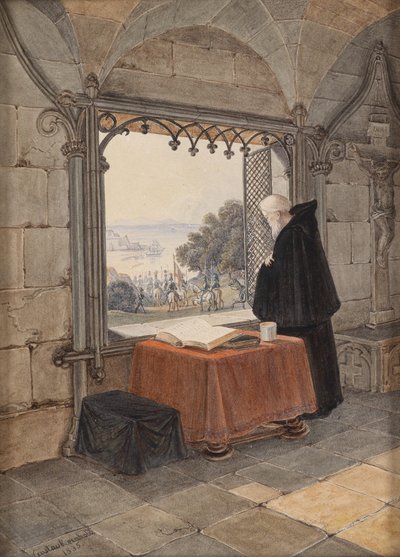 Krzyżowiec i mnich autorstwa Gustav Reinhold