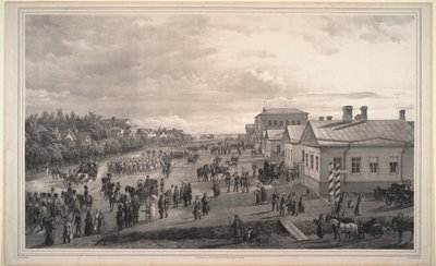 Parada Chevalier Gardes przez Krasnoe Selo, 1848 autorstwa Gustav Schwarz