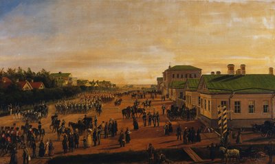 Car Mikołaj powracający z defilady wojskowej w Krasnoe Selo, 1848 autorstwa Gustav Schwarz