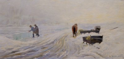 Cięcie lodu na Bondivann autorstwa Gustav Wentzel