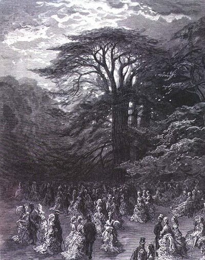 Święto Chiswick, z „Londyn, pielgrzymka”, napisane przez Williama Blancharda Jerrolda (1826-84), sztychowane przez Stephane Pannemakera (1847-1930), wyd. 1872 (grawerowanie) autorstwa Gustave (after) Dore