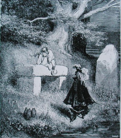 Ilustracja do „Kot w butach” Charlesa Perraulta (1628-1703) 1883 (rycina) autorstwa Gustave (after) Dore