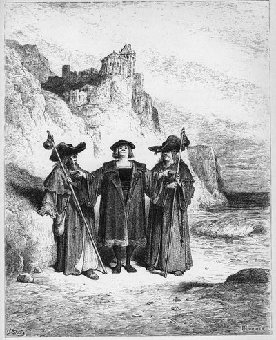 Ostryga i spór - Ostryga i spór - z „Bajek” Jeana de La Fontaine (Lafontaine) (1621-95) - rycina wg Gustave