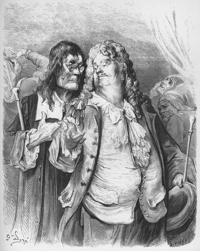 les medecins - Lekarze - z „Bajek” Jeana de La Fontaine (Lafontaine) (1621-95) - grawerowanie wg Gustave