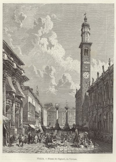 Piazza dei Signori w Vicenza autorstwa Gustave Bauernfeind