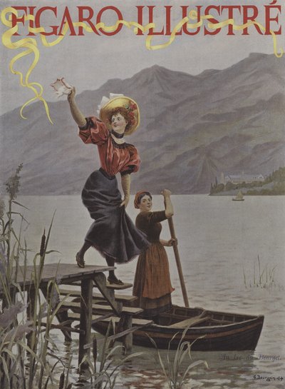 Nad jeziorem Bourget. Okładka Le Figaro Illustre, wrzesień 1895 autorstwa Gustave Bourgain