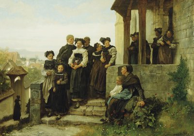 Po nabożeństwie protestanckim, 1872 r. autorstwa Gustave Brion