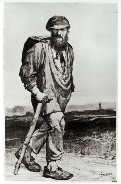 Jean Valjean, ilustracja z „Nędzników” Victora Hugo (1802–85) 1862 autorstwa Gustave Brion