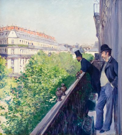Balkon, bulwar Haussmann, ok. 1880 (olej na płótnie) autorstwa Gustave Caillebotte