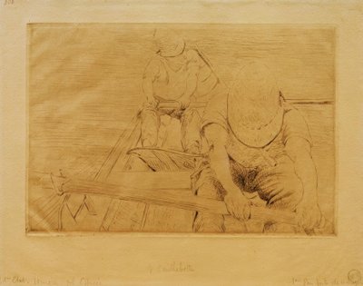 Kajakarze wiosłujący po Yerres autorstwa Gustave Caillebotte