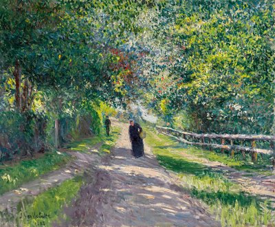niemiecki: Allee der Villa des Fleurs in Trouville Aleja Villa des Fleurs w Trouville autorstwa Gustave Caillebotte