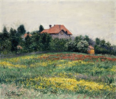 Wieś Normandii; Krajobraz w Normandii, 1884 autorstwa Gustave Caillebotte