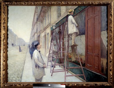 Malarze w budynku w 1877 r. Obraz Gustave Caillebotte autorstwa Gustave Caillebotte