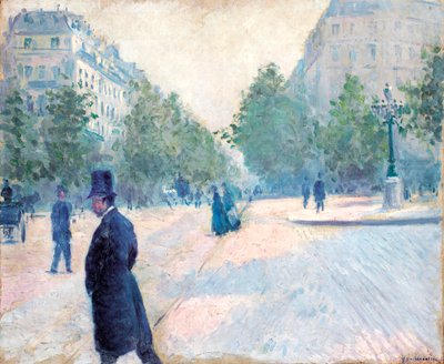 Plac św. Augustyna, mglista pogoda, 1878 autorstwa Gustave Caillebotte
