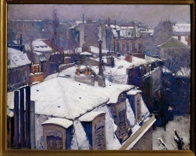 Śnieg na dachach (obraz na płótnie) autorstwa Gustave Caillebotte
