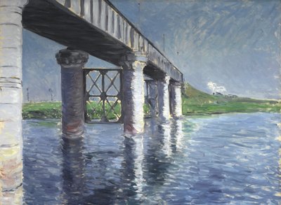 Sekwana i most kolejowy w Argenteuil autorstwa Gustave Caillebotte