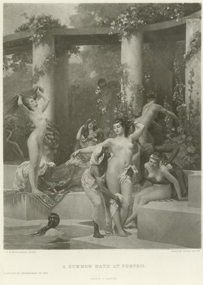 Letnia kąpiel w Pompejach (wklęsłodruk) autorstwa Gustave Clarence Rodolphe Boulanger