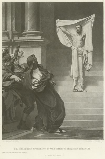 Św. Sebastian ukazujący się cesarzowi Maximienowi Herkulesowi (wklęsłodruk) autorstwa Gustave Clarence Rodolphe Boulanger