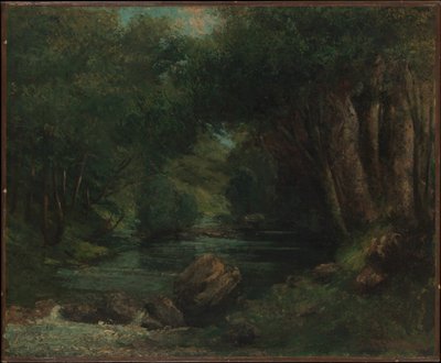 Strumień w lesie autorstwa Gustave Courbet