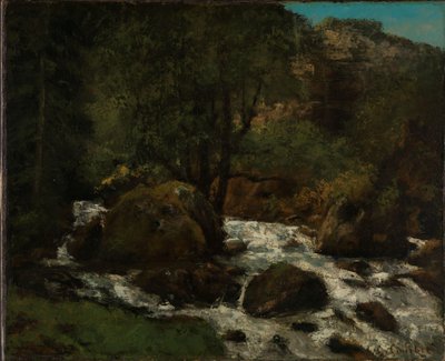 Strumyk w lesie, Jura, ok.1865 (olej na płótnie) autorstwa Gustave Courbet