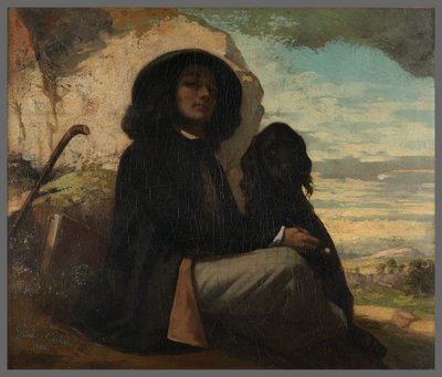 Autoportret Courbeta z czarnym psem autorstwa Gustave Courbet