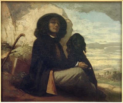 Courbet z czarnym psem autorstwa Gustave Courbet