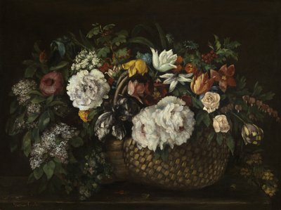 Kwiaty w koszu autorstwa Gustave Courbet